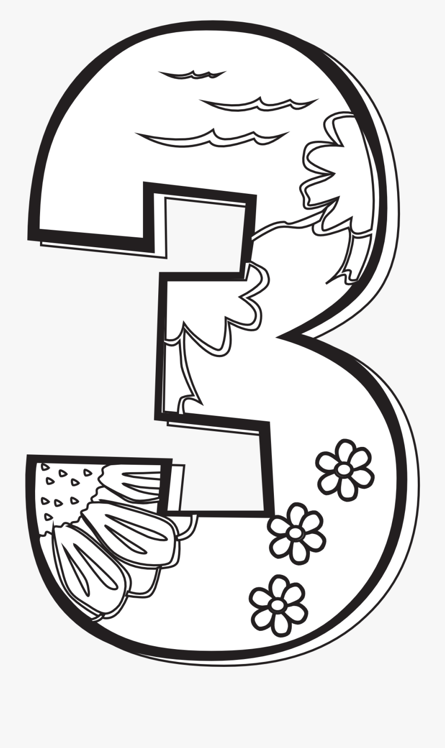 Numbers Clip Art Coloring Page - Free Days Of Creation Coloring Pages, Transparent Clipart
