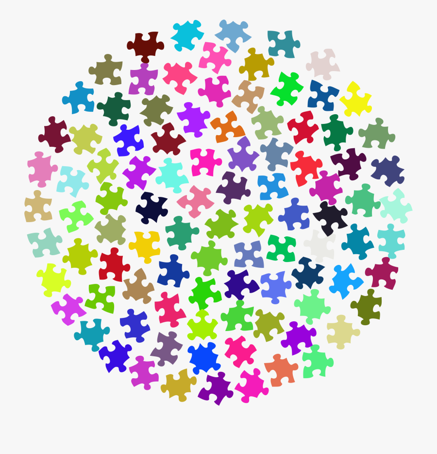 Prismatic Puzzle Pieces Circle Clip Arts - Colorful Puzzle Pieces, Transparent Clipart