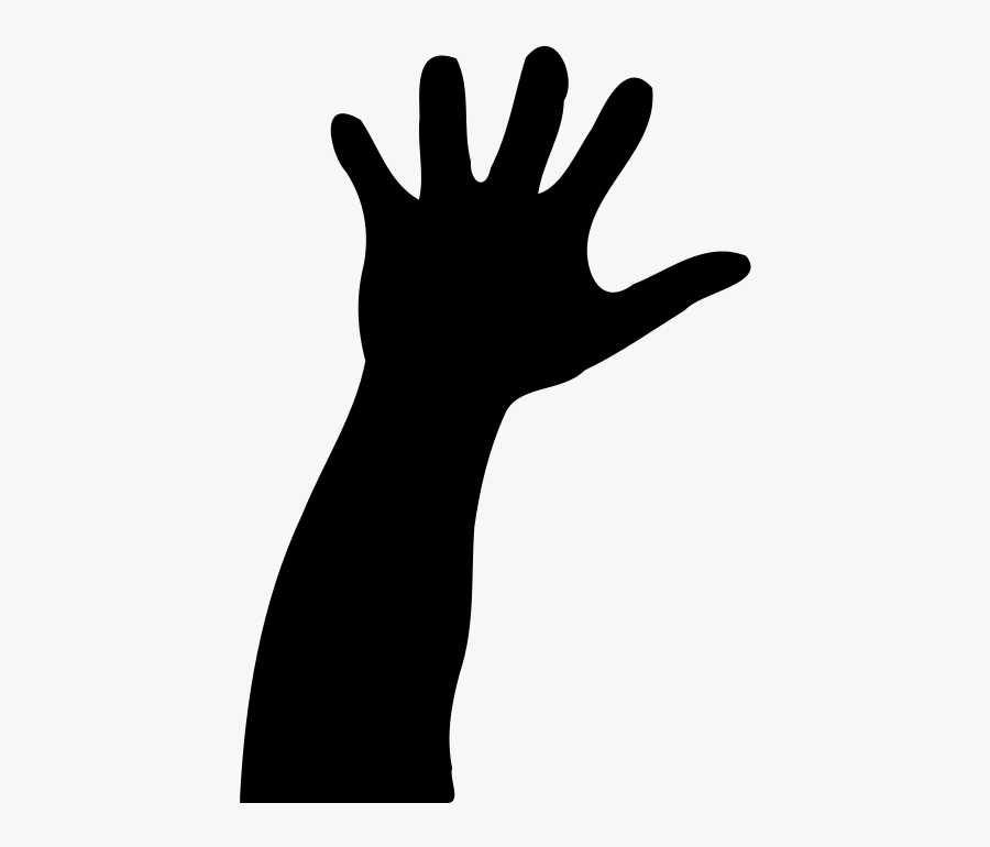Raised Hand In Silhouette Clip Art Download - Silhouette Raised Hand Clipart, Transparent Clipart