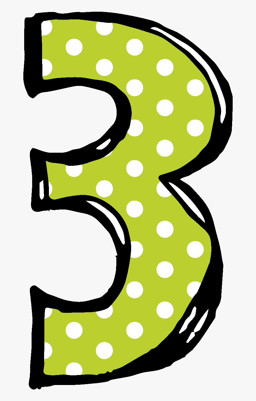 Number 3 Polka Dot, Transparent Clipart