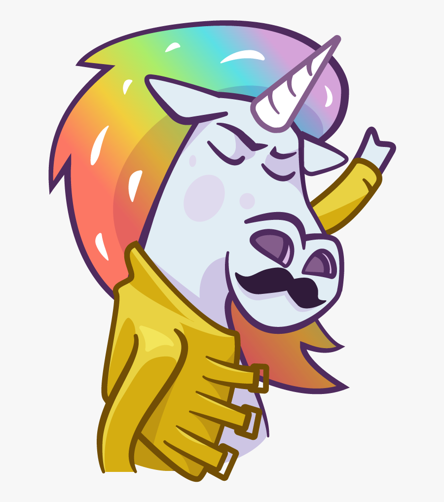 Uniquely Unicorn Raising His Fist In A Freddie Mercury - Freddie Mercury Unicorn, Transparent Clipart
