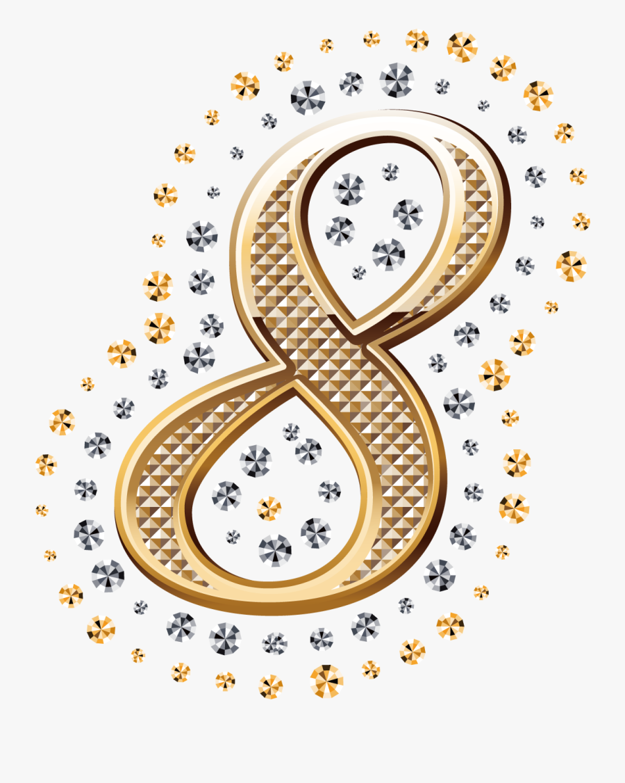 Transparent Letter Stamp Clipart - Gold Deco Number Png, Transparent Clipart