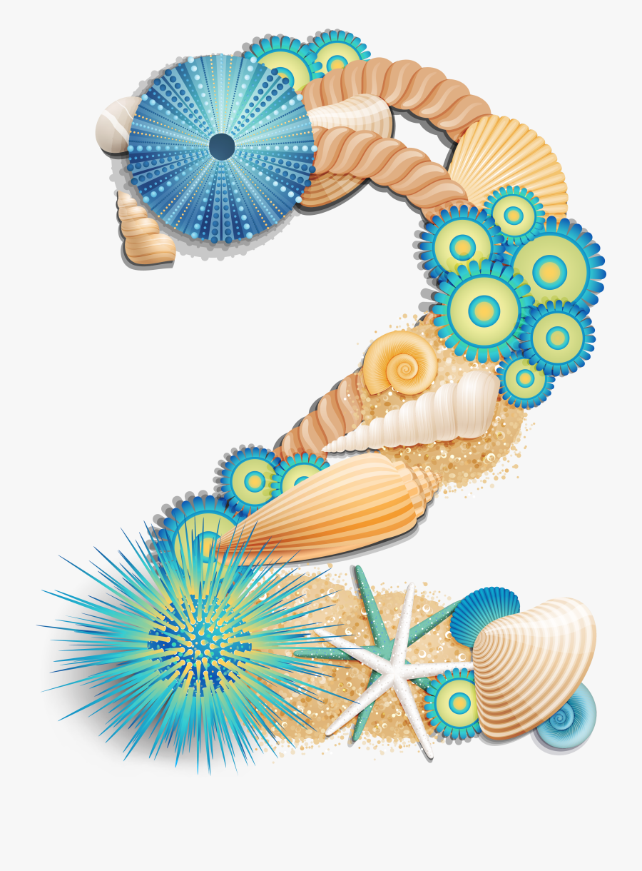 Transparent Number Two Sea Style Png Clipart Picture - Sea Numbers Png, Transparent Clipart