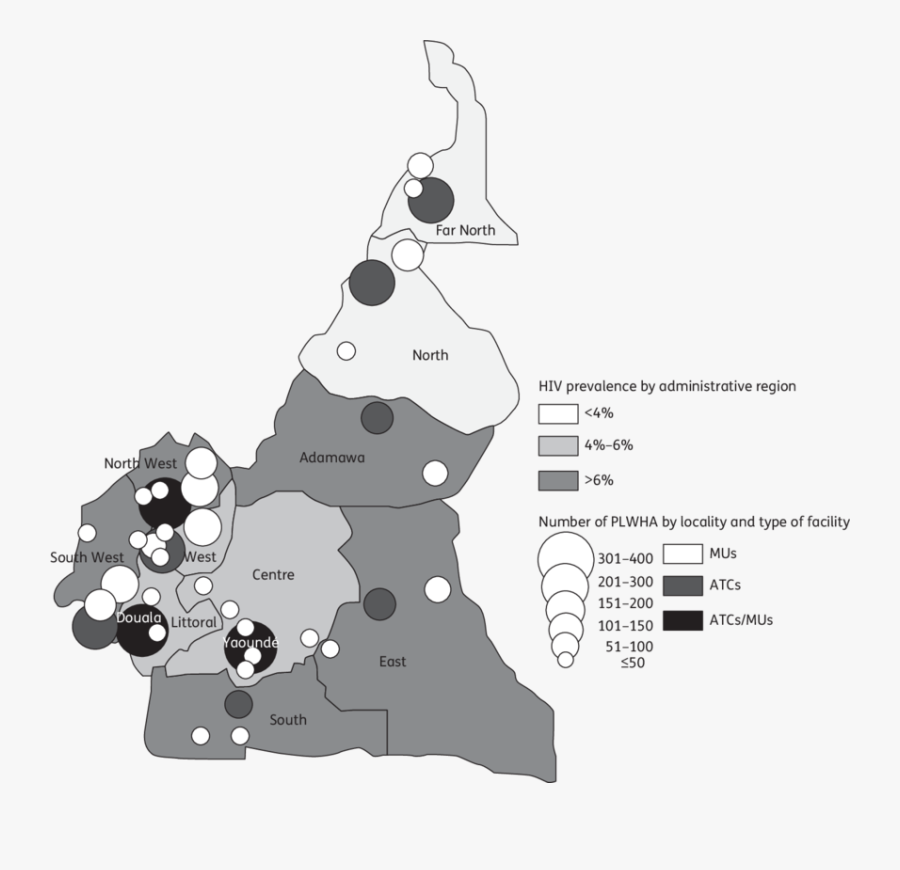 Regional Hiv Prevalence Rates In Cameroon And Numbers - Cartoon, Transparent Clipart