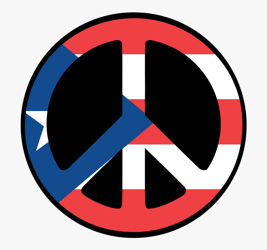 Puerto Rico Peace Symbol Flag 4 Twee Peacesymbol - Circle, Transparent Clipart