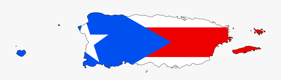 Puerto Rican Flag Png - Puerto Rico Map With Flag, Transparent Clipart