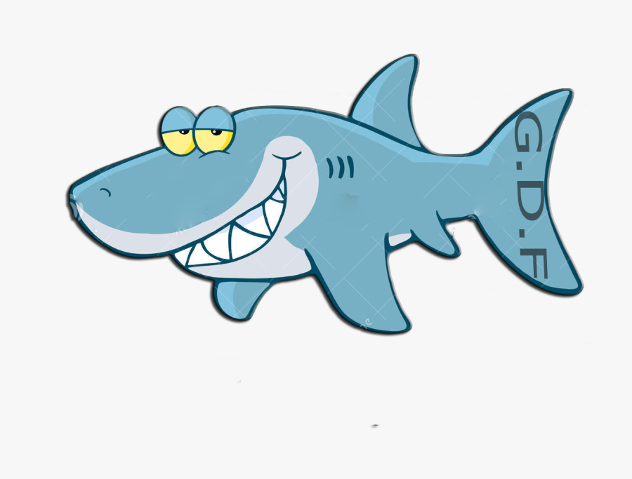 Great White Shark Clipart - Cartoon Shark Black And White, Transparent Clipart
