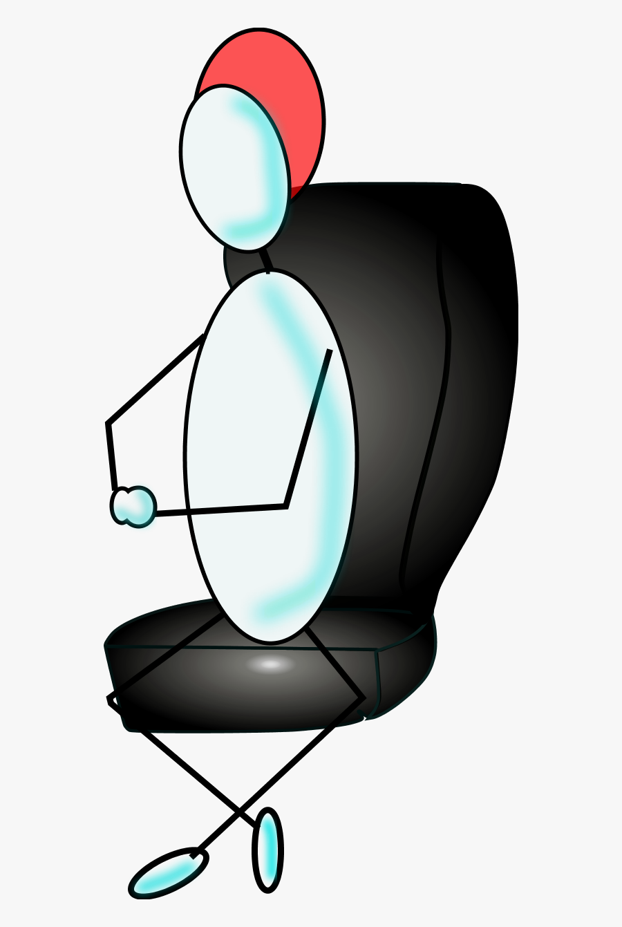 Man Sitting Chair Cartoon - Clip Art, Transparent Clipart