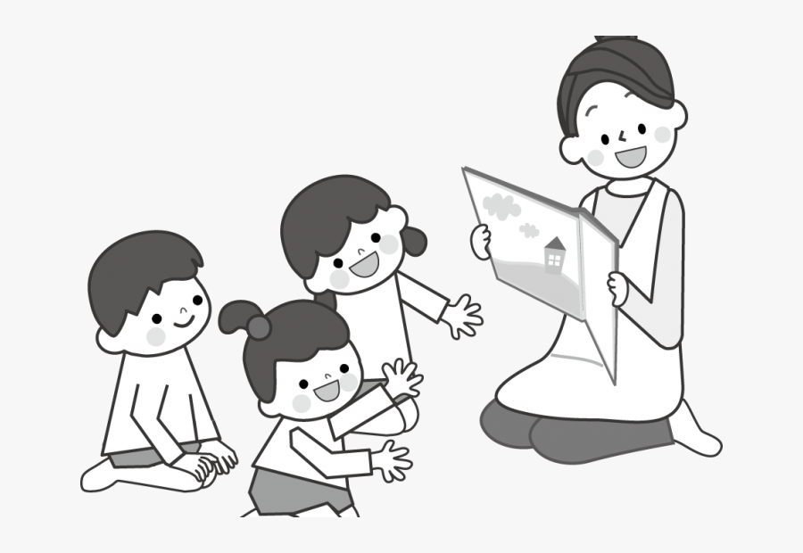 Japanese Storytime - Storytime Clipart Black And White, Transparent Clipart