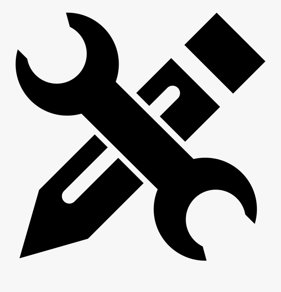 Clip Black And White Stock Crossed Wrench Clipart - Pen And Wrench Icon, Transparent Clipart