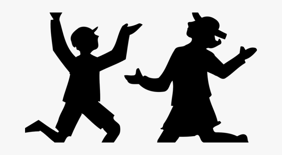 Sister And Brother Silhouette, Transparent Clipart
