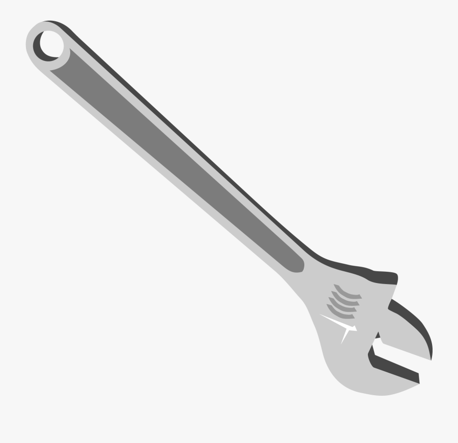 Tool Drawing Wrench Spanner Cartoon Silver Clipart - Wrenchcartoon, Transparent Clipart