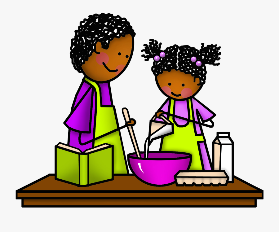Storytime Clipart Shared Reading - Daddy Daughter Cooking Clip Art, Transparent Clipart
