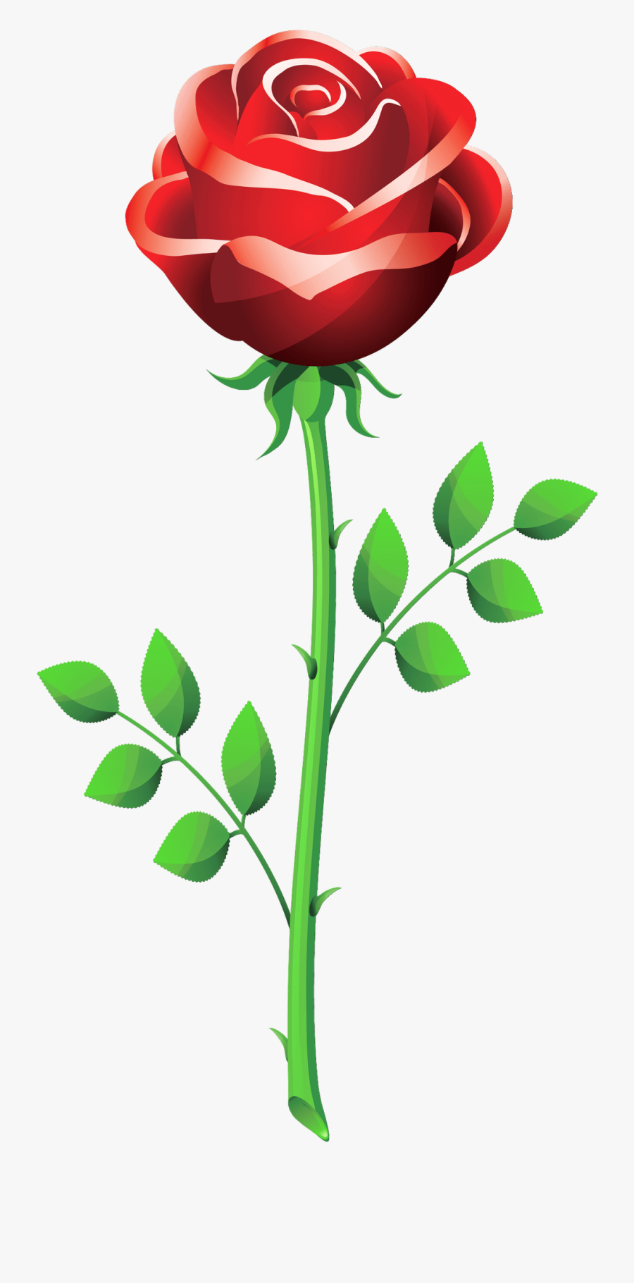 Red Rose Clipart Headstone - Vector Rose Flower Png, Transparent Clipart