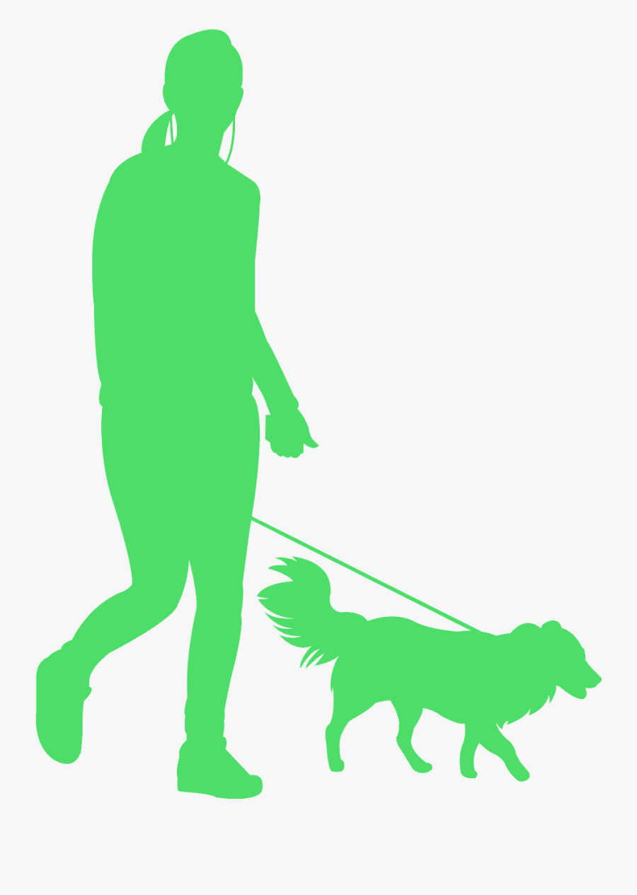 Person With Dog Silhouette, Transparent Clipart