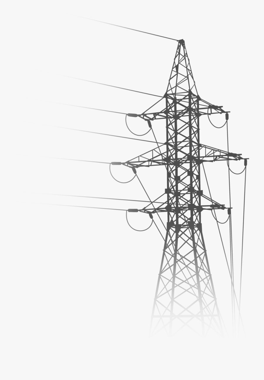 Power Line Drawing At - Electric Tower Transparent Background, Transparent Clipart