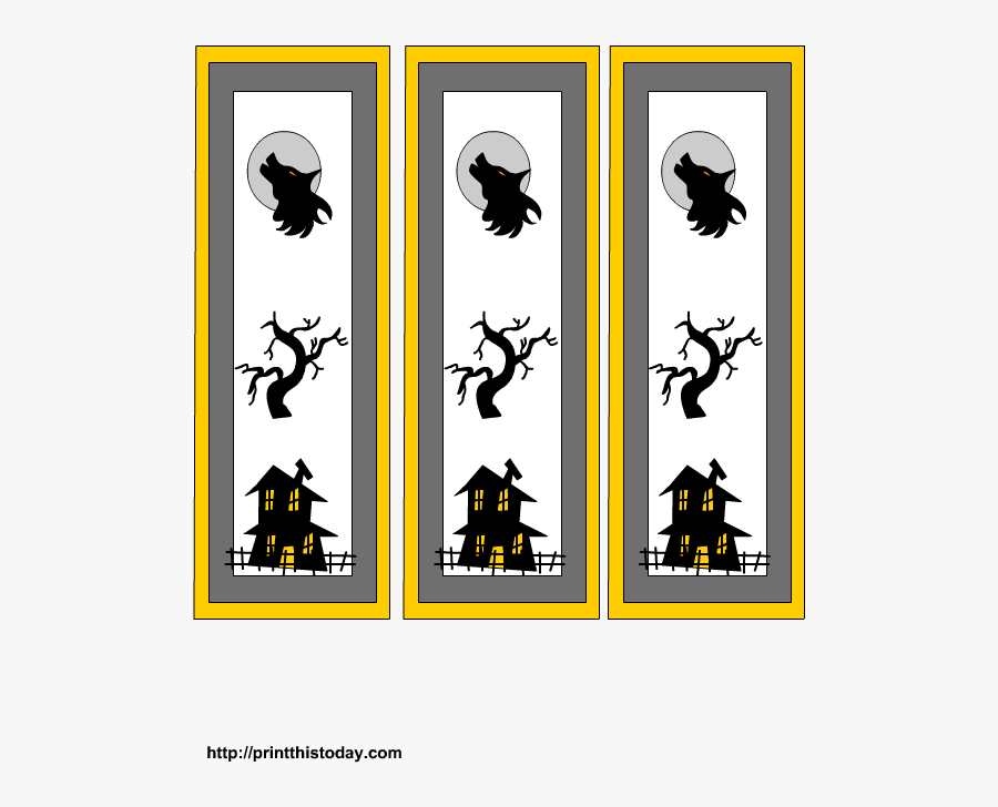 Free Printable Halloween Bookmarks Clipart , Png Download - Halloween Silhouettes, Transparent Clipart