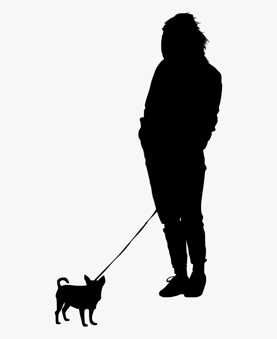 Dog Walking Silhouette - Walking Dog Transparent Background, Transparent Clipart