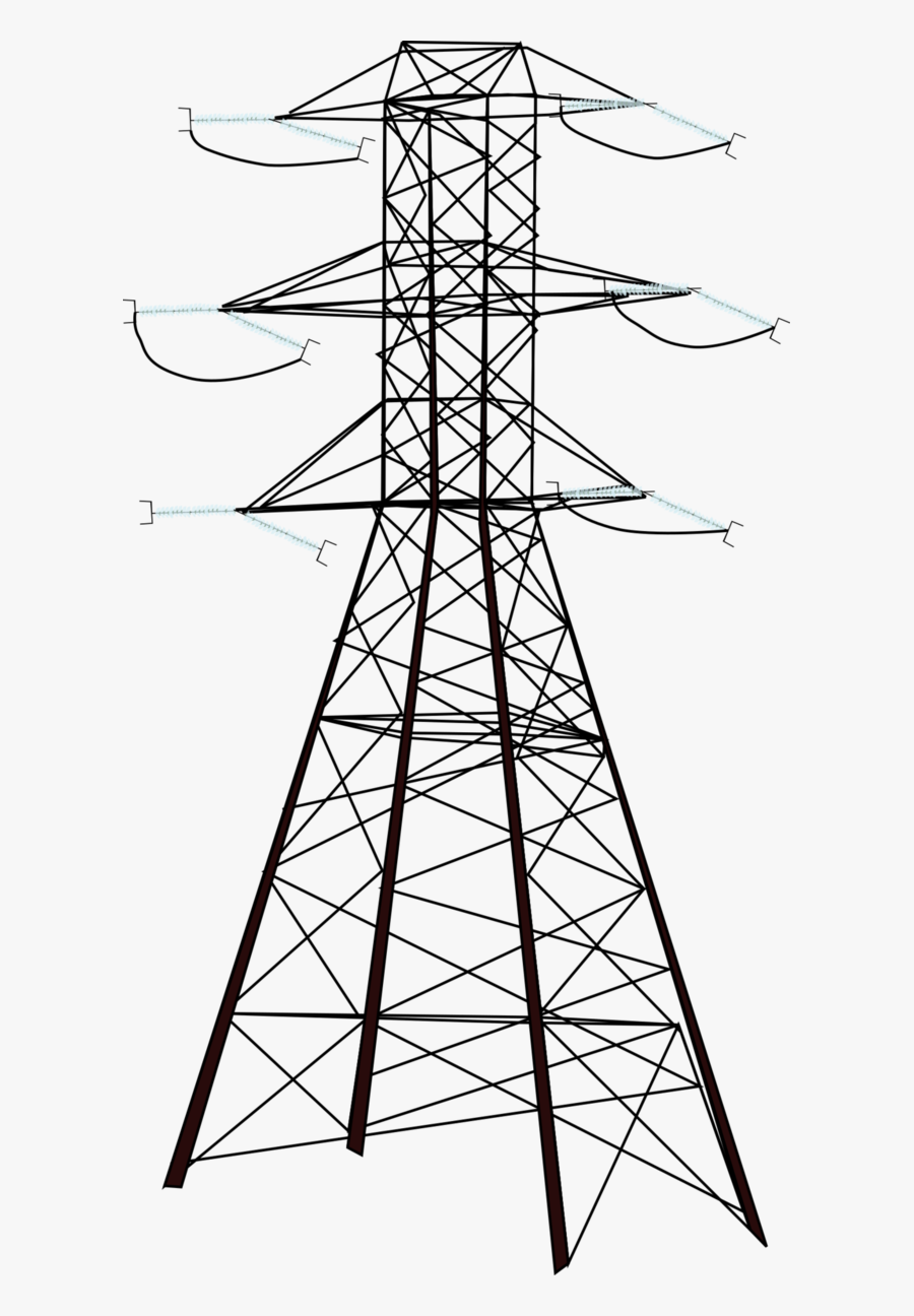 Wire Electric Power Electricity High Potential Overhead - High Tension Wire Drawing, Transparent Clipart
