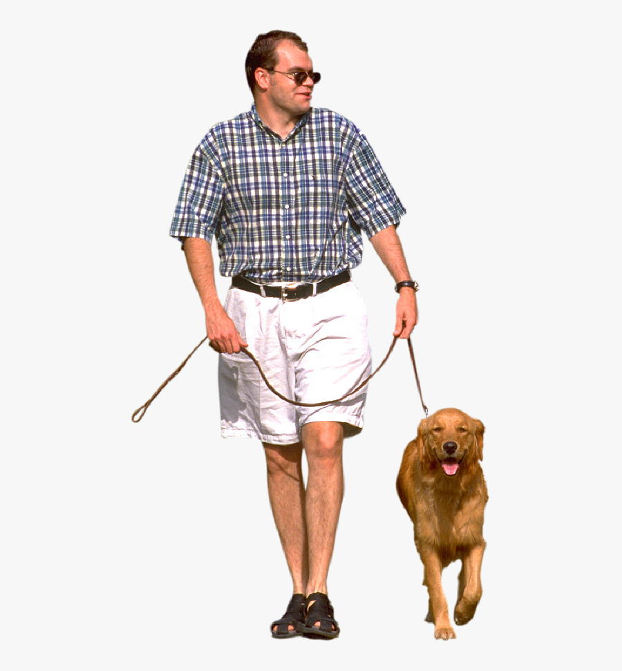 Man Vector Clipart Psd - Person Walking Dog Png, Transparent Clipart