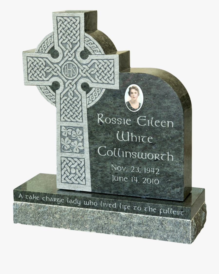 Headstone - Cemetery Design With Cross , Free Transparent Clipart