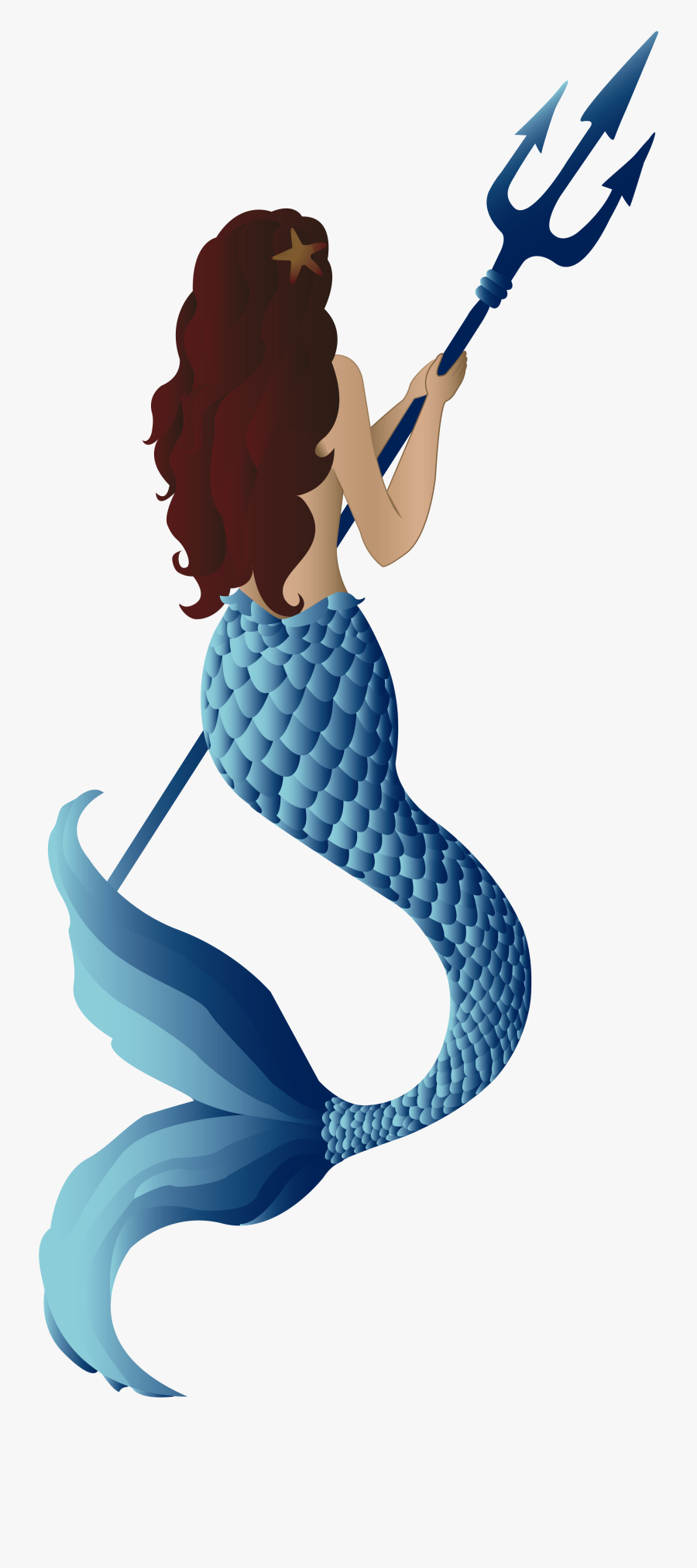 Transparent Trident Png - Mermaid With A Trident Png, Transparent Clipart