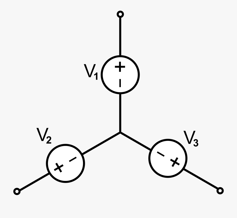 A Three Phase Connected - Drawing, Transparent Clipart