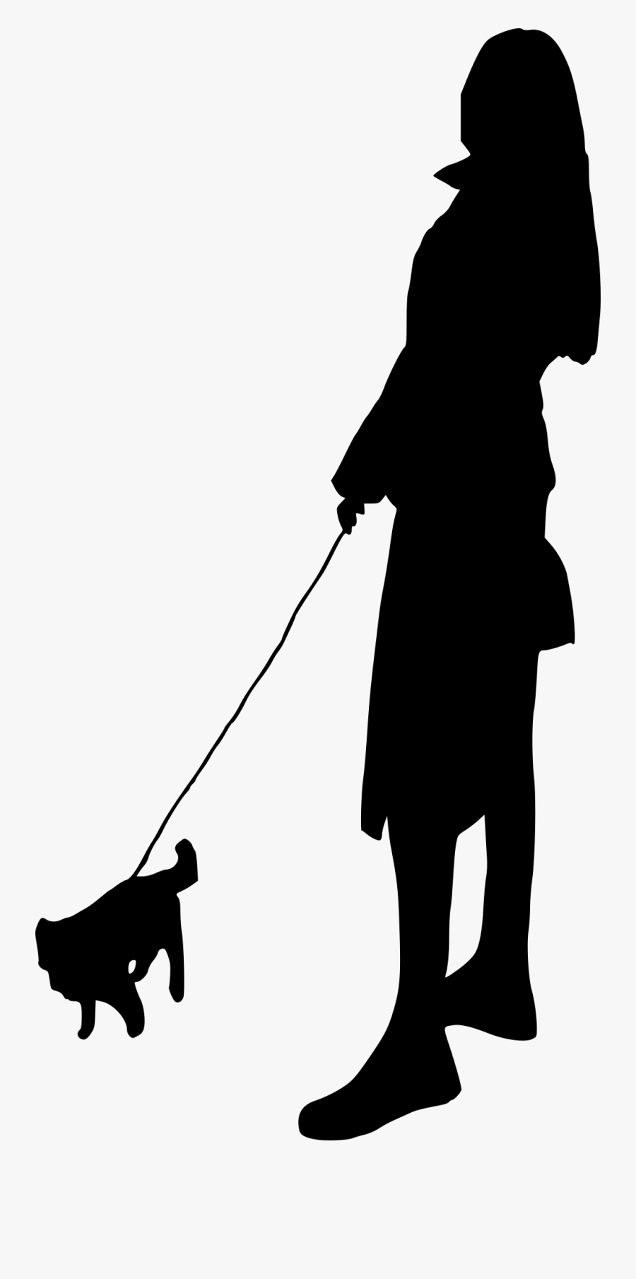 Dog Walking Clip Art - People Walking Dog Silhouette, Transparent Clipart