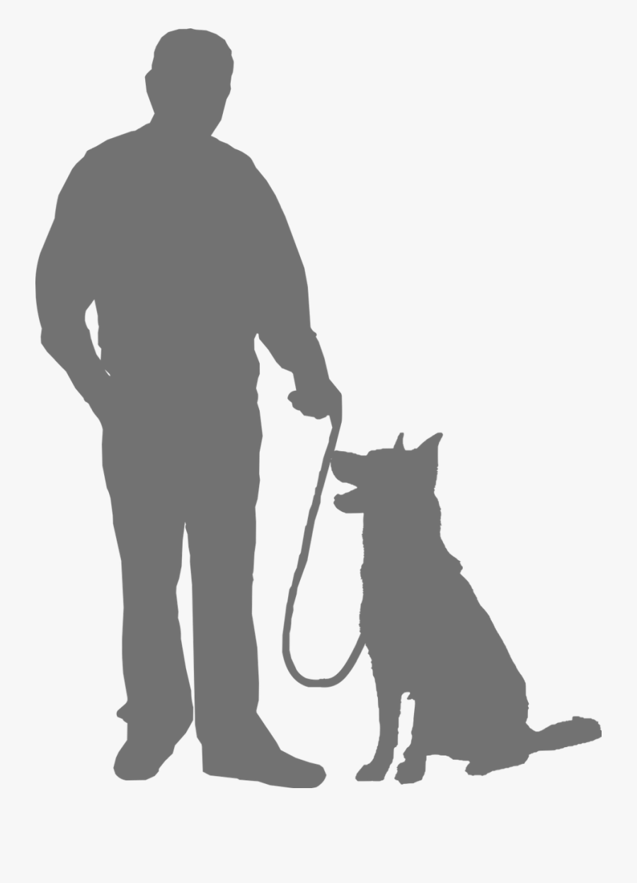 Transparent Dog Walker Png - Security Man And Dog, Transparent Clipart