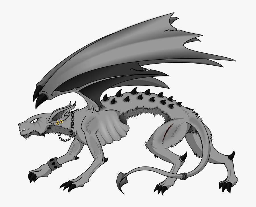 Free Demon Dog Clipart - Dog With Wings Drawing, Transparent Clipart