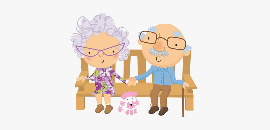 Drawing Art Clip His - Love Old Couples Cartoon, Transparent Clipart