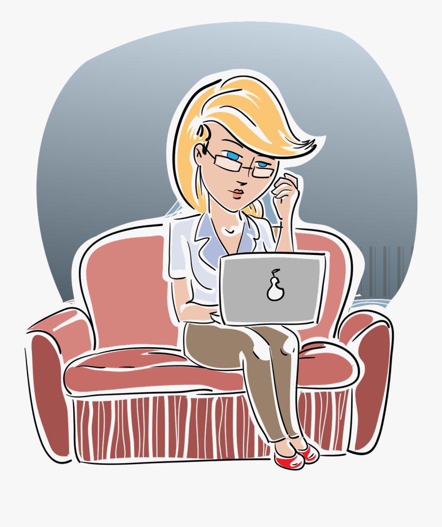 How Can Women Make Money Online Clip Download - Mulher Loira Vendendo No Computador, Transparent Clipart