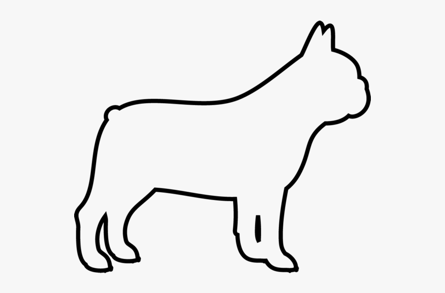 All Page Stamptopia French - French Bulldog Silhouette Outline, Transparent Clipart