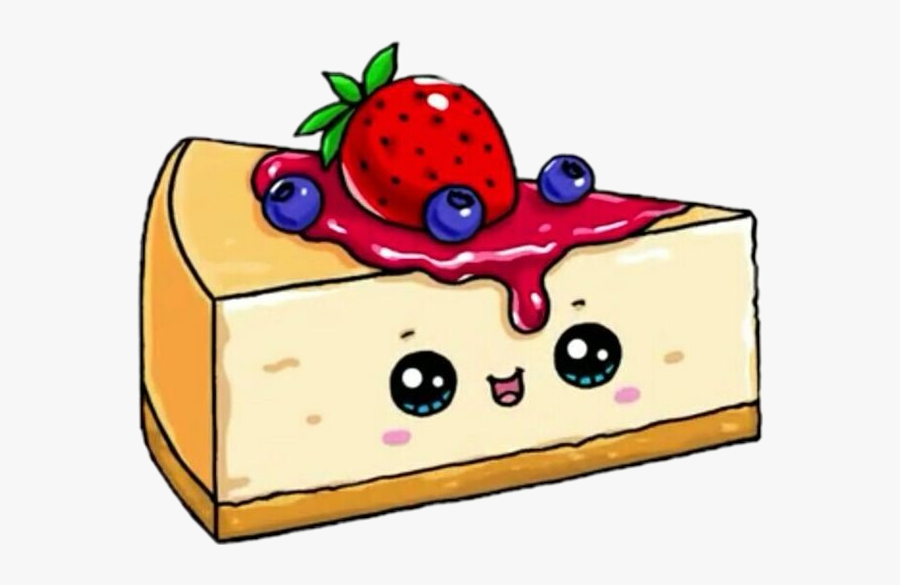 #kawaii #strawberry #cake #vainilla #fresa #cheesecake - Kawaii Cheesecake Drawing, Transparent Clipart