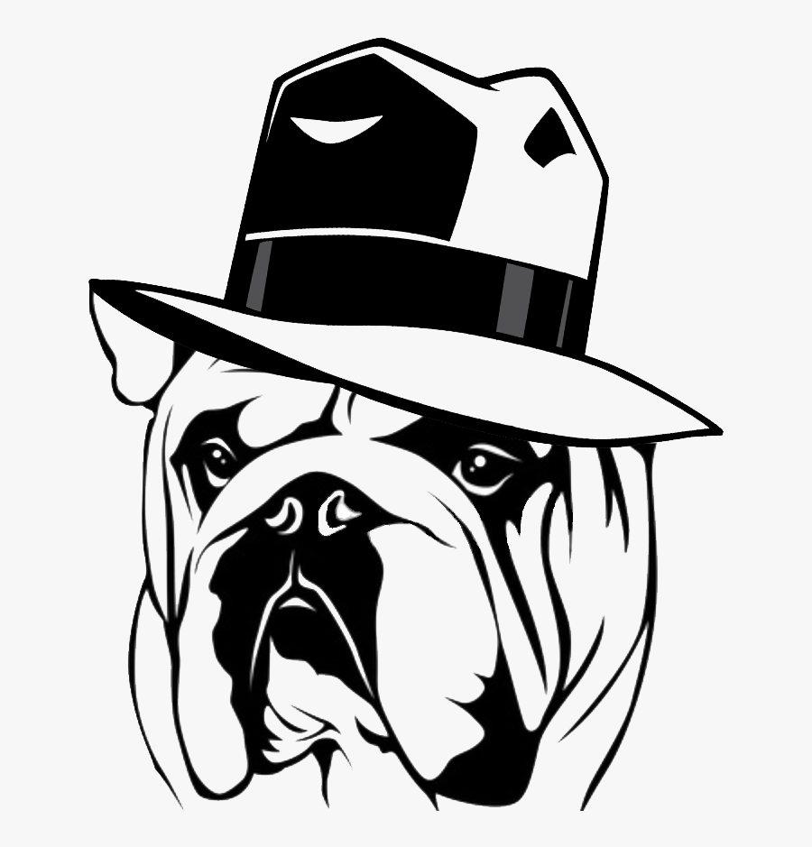 Bull Dog Pi Dog And Hat Final 1170x500@2x - English Bulldog Face Silhouette, Transparent Clipart