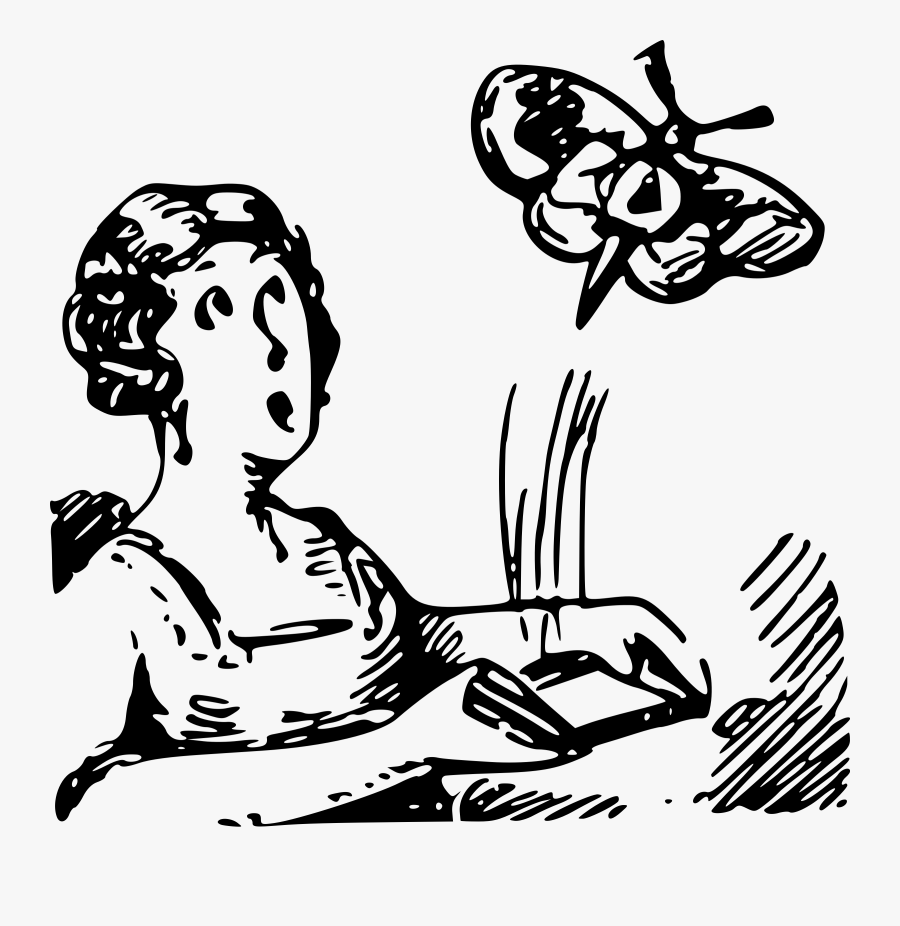 Butterfly Surprise Clip Arts - 1930s Women Public Domain Clipart, Transparent Clipart