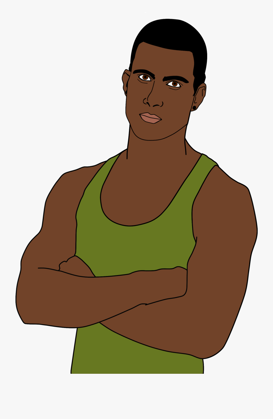 Clipart Black And White Elbow Clipart Muscle Man - Cartoon, Transparent Clipart