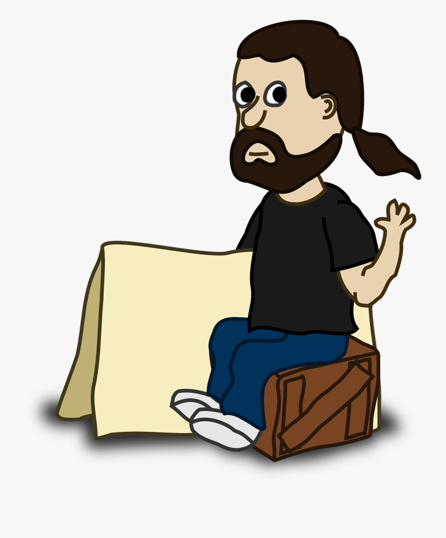 Cartoon Character Sitting Clipart , Png Download - Male Cartoon Character With Ponytail, Transparent Clipart