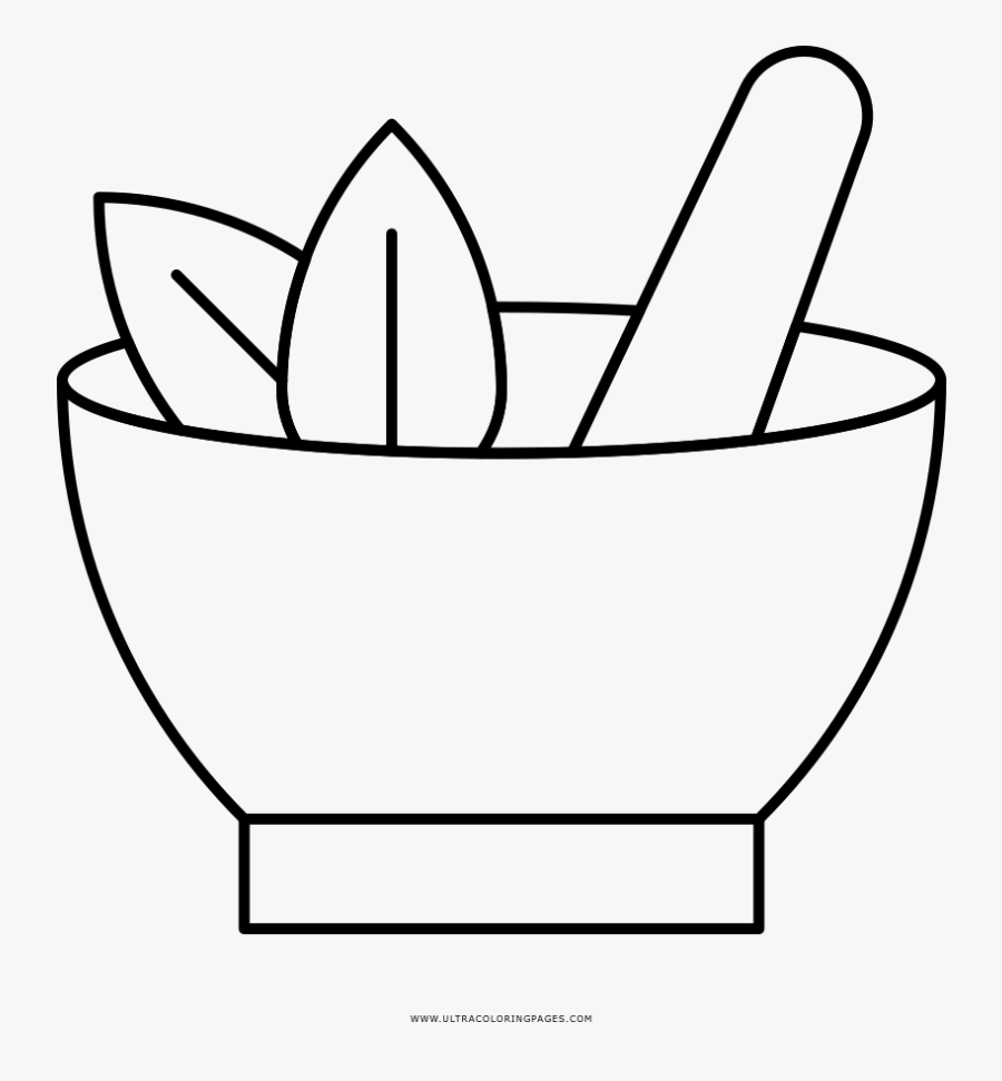 Mortar And Pestle Coloring Page - Mortar And Pestle Coloring, Transparent Clipart