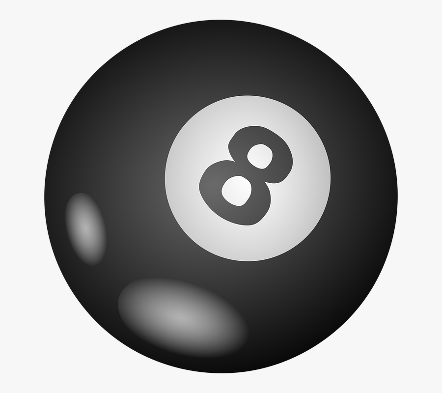 Ball, Billiards, Sphere, Eight, Number 8, Pool, Snooker - Magic 8 Ball Transparent, Transparent Clipart