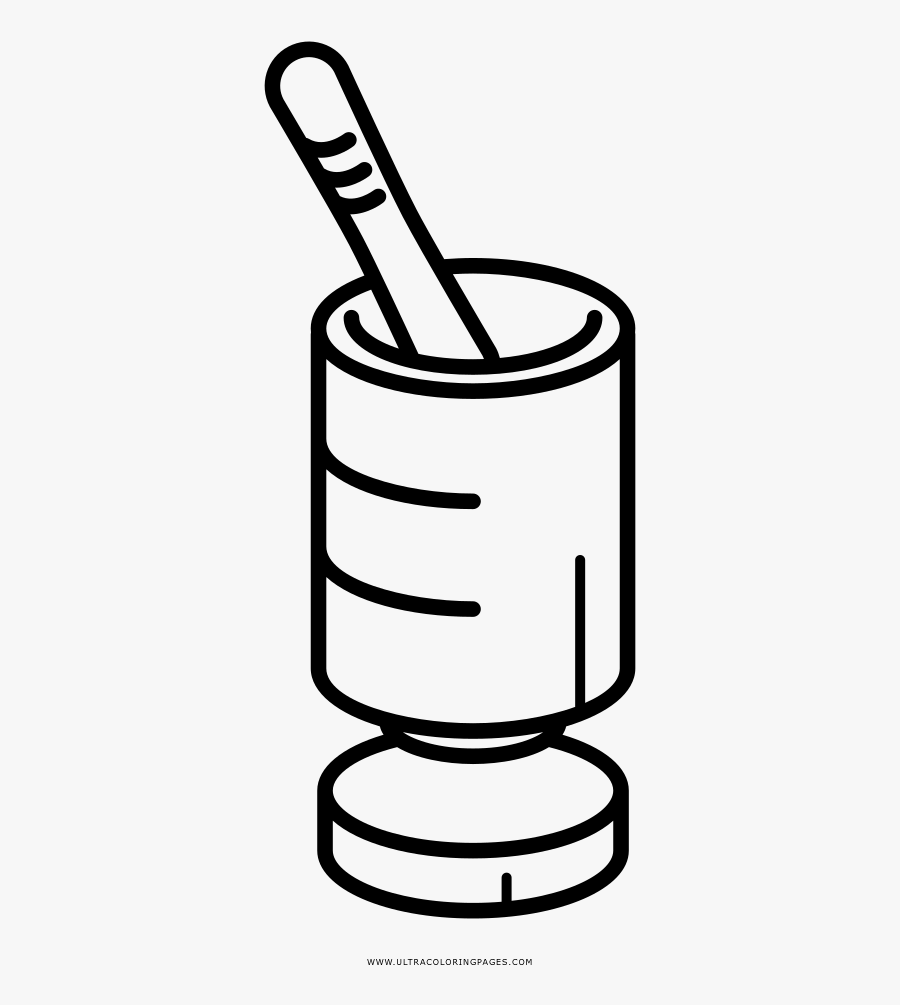Mortar And Pestle Coloring Page, Transparent Clipart