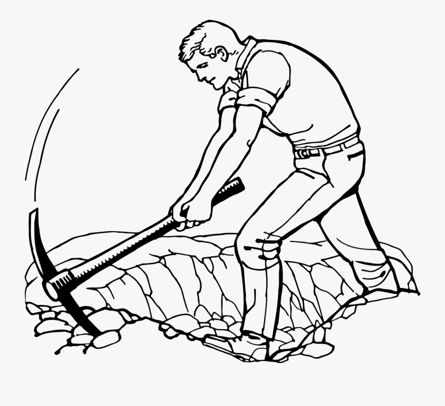Man Weilding A Pickaxe - Man With Pickaxe Png, Transparent Clipart