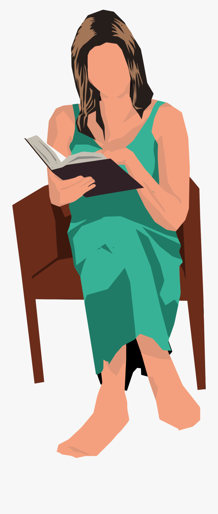 Woman Sittnig In A Chair With Crown Clipart - Sitting In A Chair Clipart, Transparent Clipart