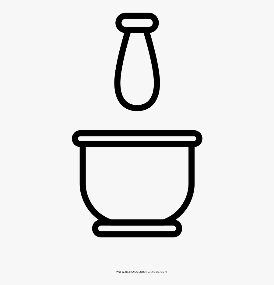 Mortar And Pestle Coloring Page, Transparent Clipart