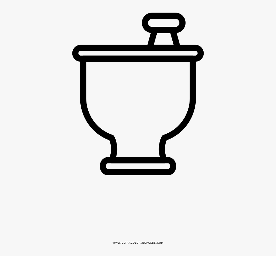 Mortar And Pestle Coloring Page - Coloring Book, Transparent Clipart