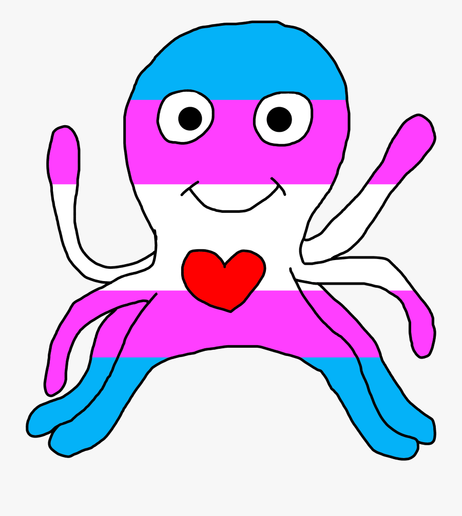 Made A Trans Octopus For Shirts, Hoodies And Many More, Transparent Clipart