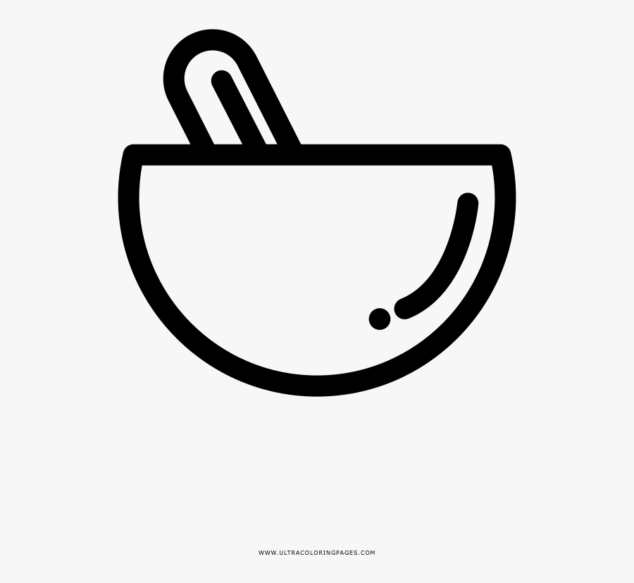 Mortar And Pestle Coloring Page - Line Art, Transparent Clipart