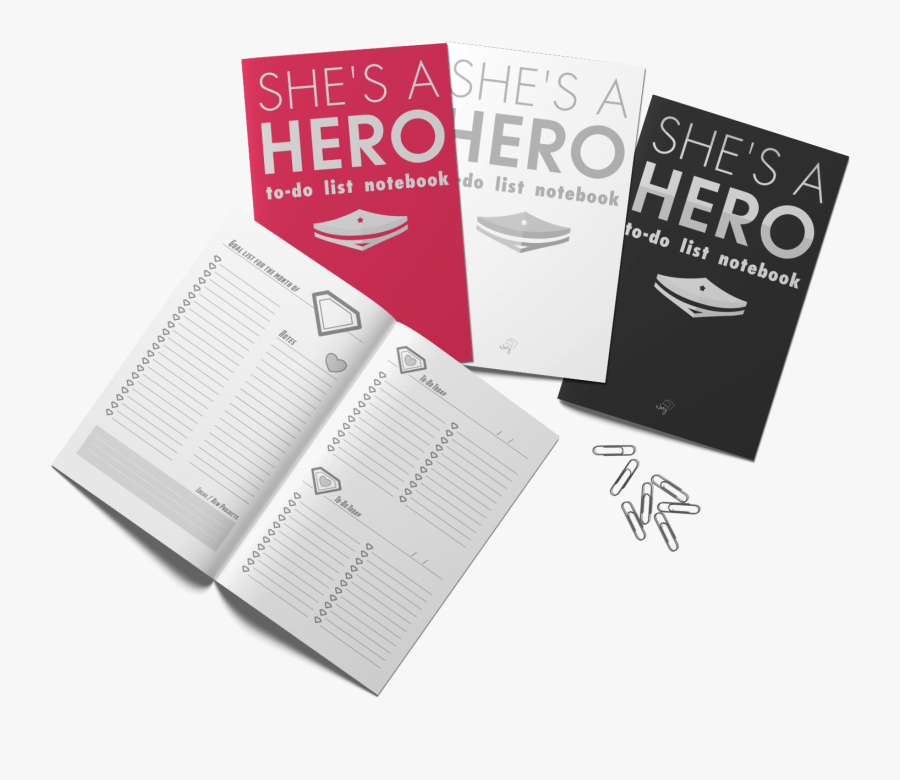 09 She"s A Hero To Do List - Book Cover, Transparent Clipart