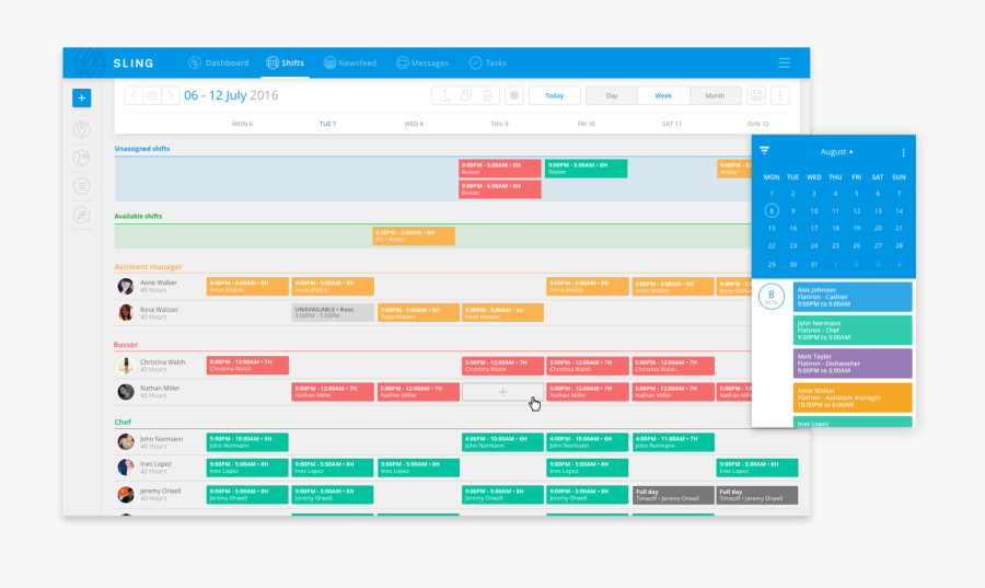 Sling Weekly Schedule Template - Online Scheduling Employee Sling, Transparent Clipart