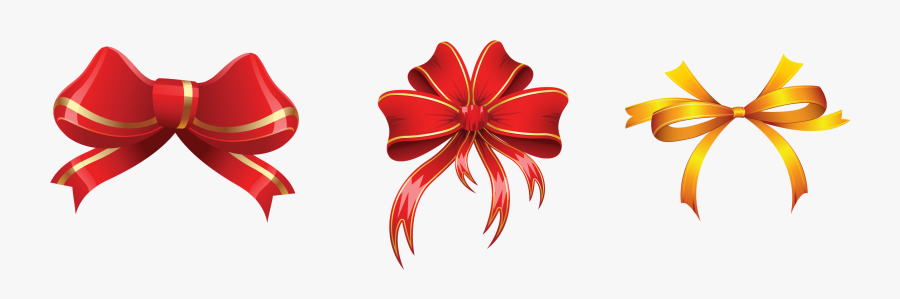 Gold And Red Bows Decorations Png Clipart Picture - Clipart Decorations, Transparent Clipart